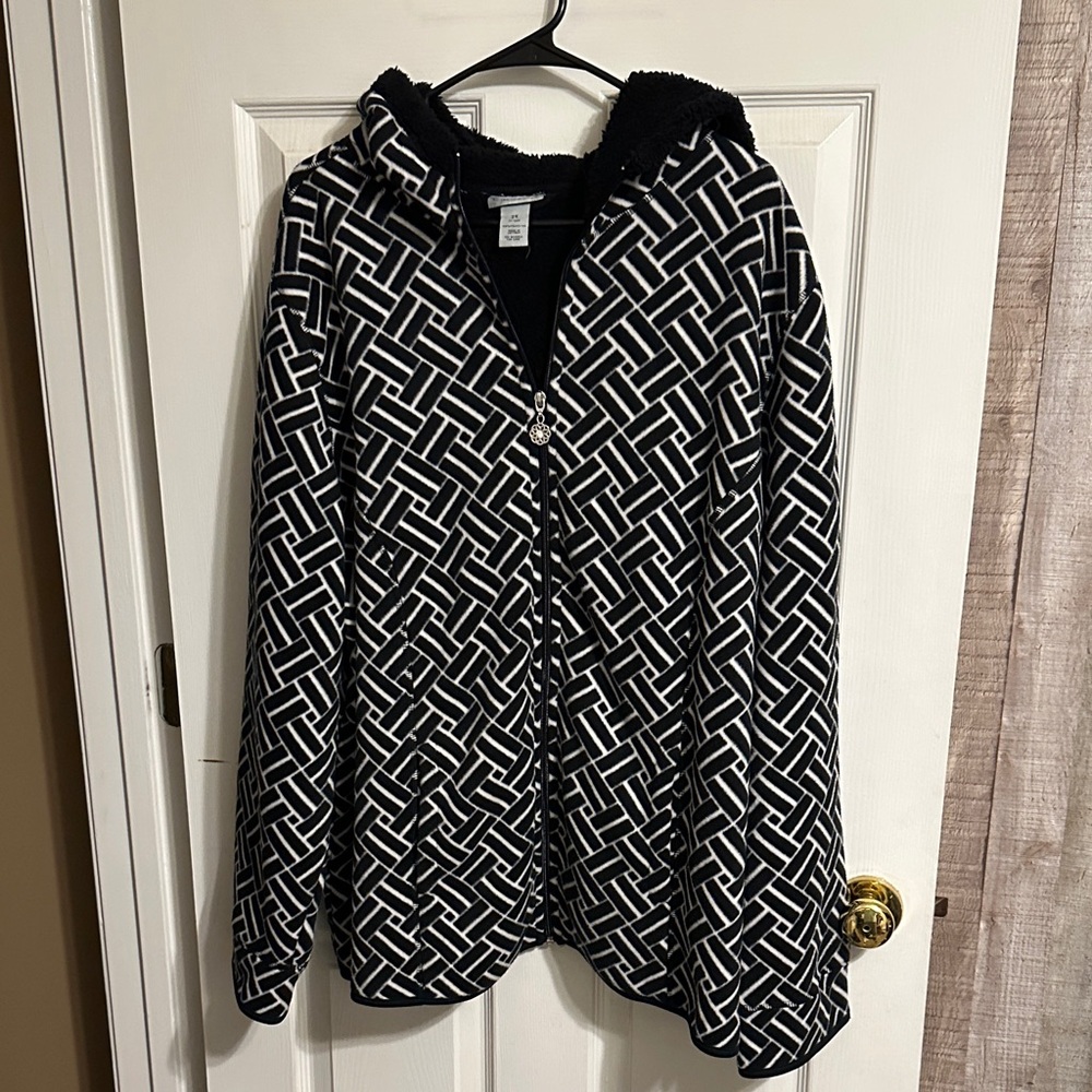 Catherines Black and White Geometric Jacket